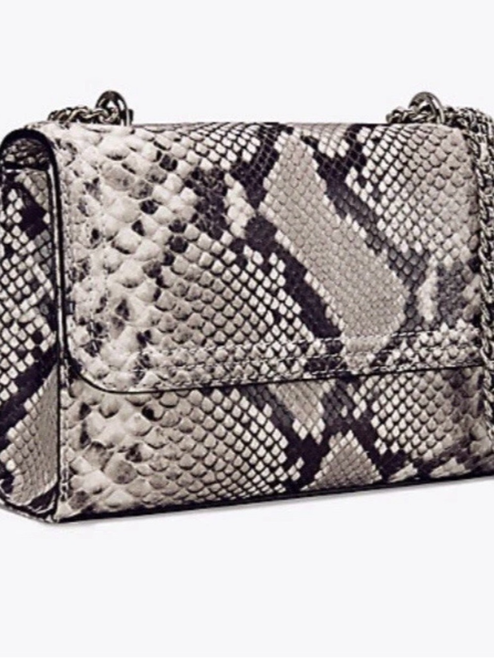 TORY BURCH Fleming Snakeskin Embossed  Crossbody/Shoulder Bag convertible